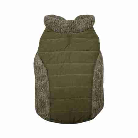 Sweater Trim Puffy Dog Coat