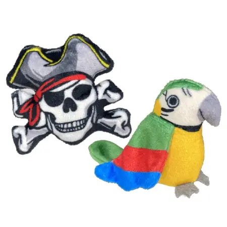 Margaritaville Pirate Skull and Parrot Cat Toy