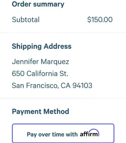 chekout flow step 1 BRH